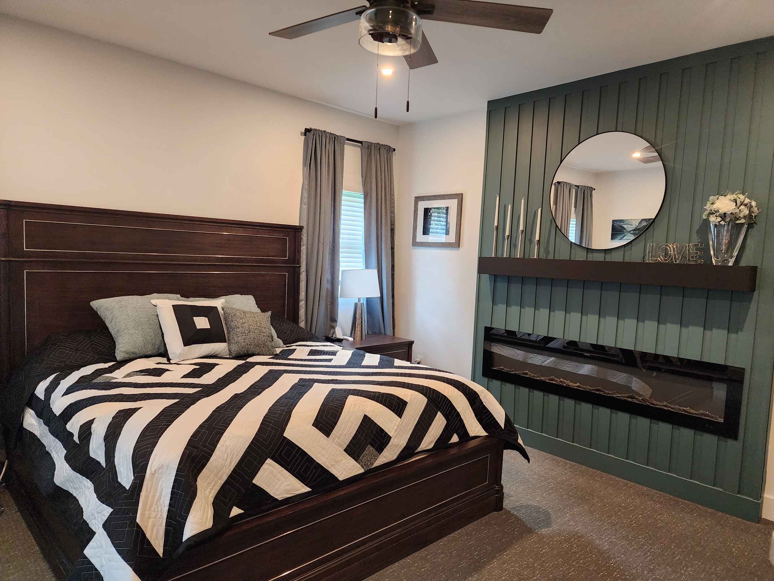 Bedroom Remodel in Pittsburgh with Custom Fireplace Wall