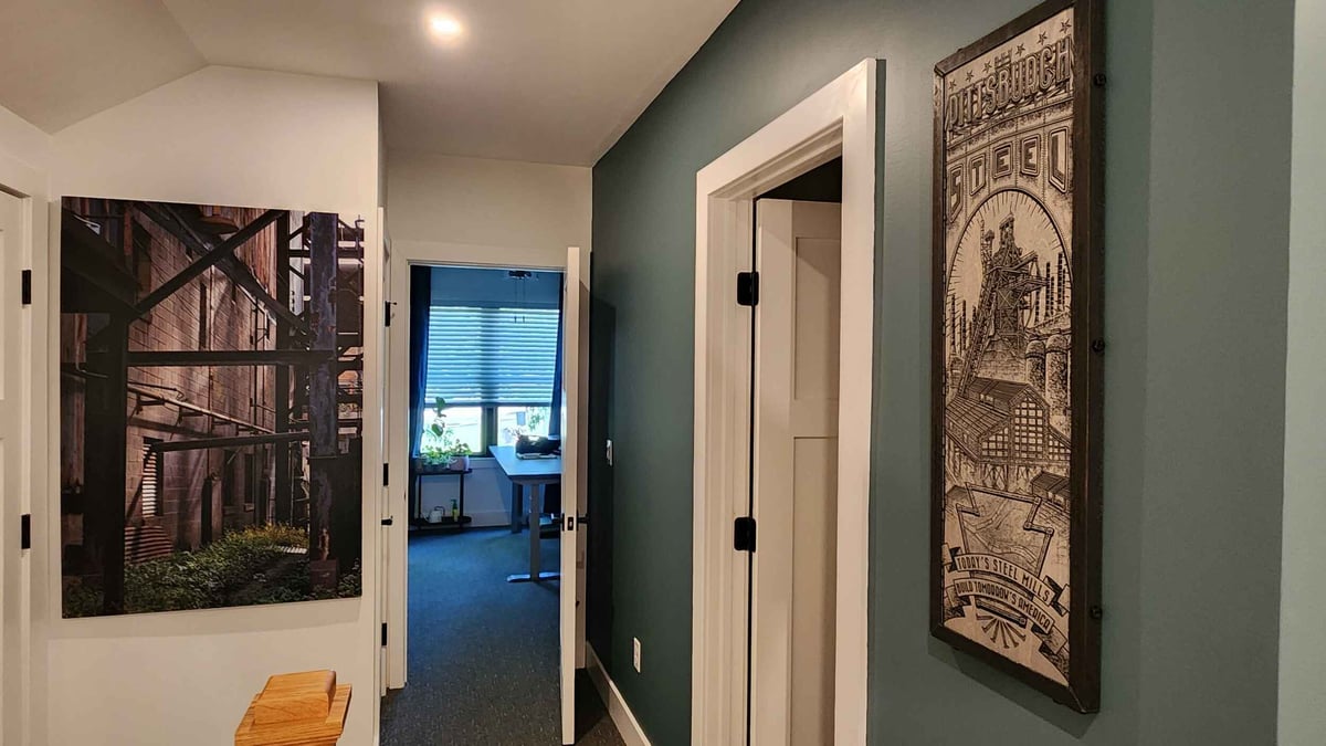 Accent Wall and Hallway to Office