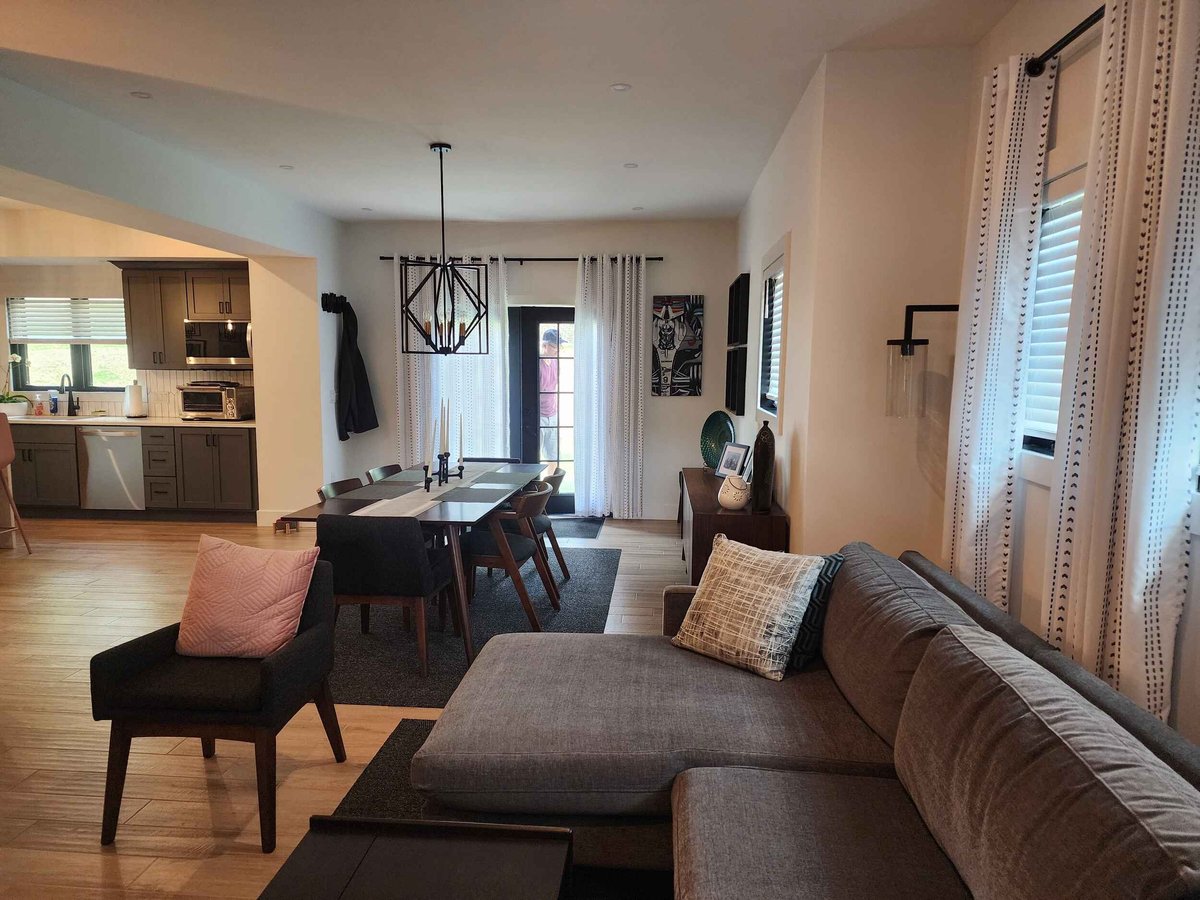 Living, Dining, Open to Kitchen