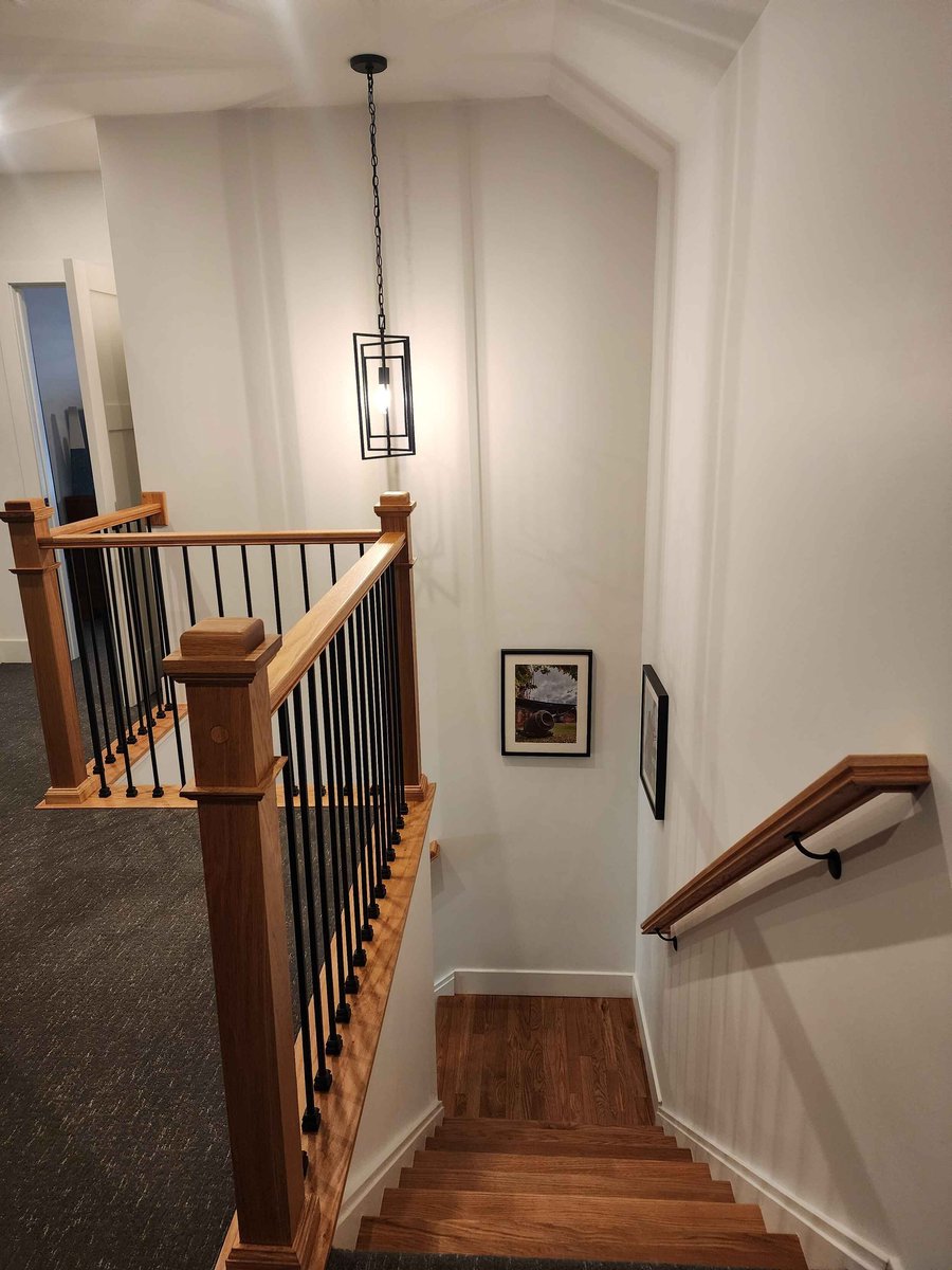Railing and Chandelier