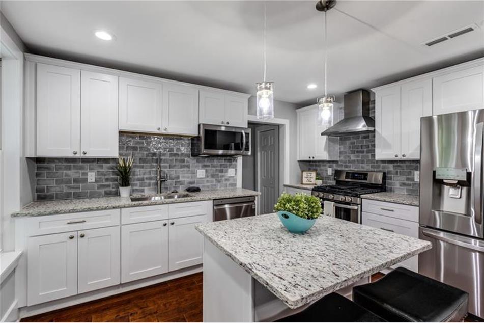 Gray Tile White Cabinet Modern Pittsburgh Kitchen